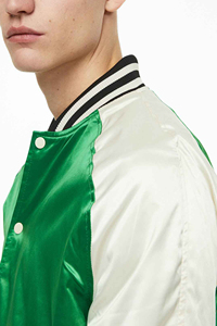 2025 personnalisable 100% Polyester Satin Baseball Bomber veste grande taille hommes collège porter brodé coupe-vent pour l'hiver - Product Image 4