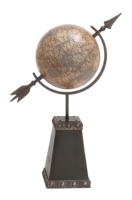 Globe sphère armillaire avec finition en laiton antique sphère nautique terre zodiaque Horoscope Constellations Base ronde en bois