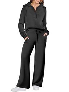 Ensemble deux pièces pour femmes, automne-hiver, tenue de sport chaude pour femmes, survêtement décontracté surdimensionné, sweat-shirts à fermeture éclair et pantalon de survêtement - Product Image 3
