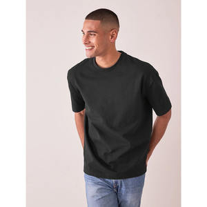 Camiseta de manga corta para hombre de alta calidad en blanco 100% algodón 210Gsm liso Casual de gran tamaño con cuello redondo - Product Image 3