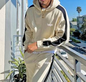 Conjunto de sudadera con capucha y logotipo personalizado de buena calidad, chándal de diseñador de algodón para hombre, chándal en blanco de manga larga - Product Image 2