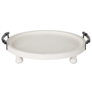 Bandeja redonda de madera de alta calidad con asas de metal del fabricante y exportador indio para el vendedor en línea a precio de fábrica - Product Image 6