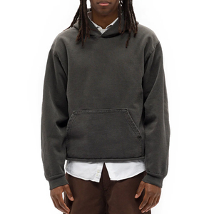 Sweat à capuche zippé en coton 100% de qualité supérieure, personnalisé, délavé à l'acide, uni, coupe ample, écologique, respirant - Product Image 1