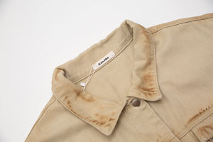 Chaqueta de mezclilla rasgada de gran tamaño personalizable OEM para hombre 100% algodón desgastado lavado en la calle para invierno con logotipo frontal - Product Image 6