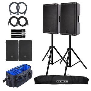 R-C-F ART 812-A 12" Portable Two-Way Active <b>Speaker</b> 2-Pack with Covers & <b>Stands</b> Package Subwoofer - Product Image 3