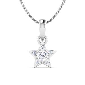 Collar con colgante de diamante de corte brillante en forma de estrella para mujer, regalo de boda de compromiso, diseño personalizado, joyería de moda dorada y plateada - Product Image 1