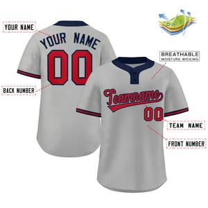 Jersey de béisbol universitario, camiseta de softball de tela de malla abotonada personalizada, aparejos de ajuste juvenil, número de nombre de sarga, aspecto Vintage, estilo de EE. UU. - Product Image 4