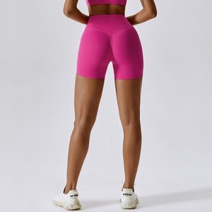 Nouveau design de gros quantité minimale de commande 1 pièces femmes taille haute séchage rapide Gym Leggings personnalisé Yoga Shorts - Product Image 4