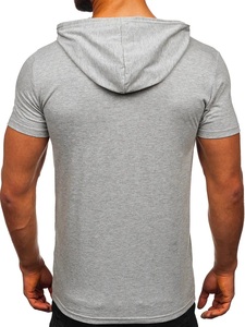 Custom Screen Logo High-Performance <b>Men's</b> Cotton <b>Short</b>-<b>Sleeve</b> <b>Hoodie</b> Shirt Breathable Soft Hood For Shuttle Runs - Product Image 6