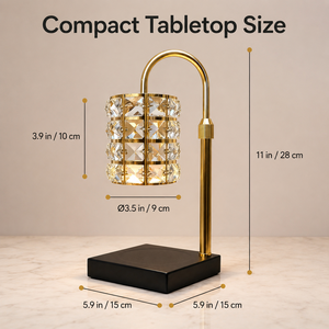 Gold Crystal Candle Warmer Lamp <b>With</b> Stepless Dimming <b>Timer</b> And Adjustable Height For Bedroom Living Room Office - Product Image 4