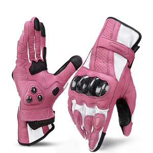 Gants de moto demi-doigt rembourrés en cuir de couleur marron, teints en tissu uni, taille et couleur personnalisées, gants de moto - Product Image 4