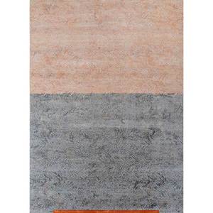 Alfombra Urbana Pause Kavi Azul, Tejida a Mano con Lana y Seda de Bambú, Modelo Esk-364 con Patrón de Chevrons, para Sala de Estar, Pasillo, Forma Rectangular - Product Image 1