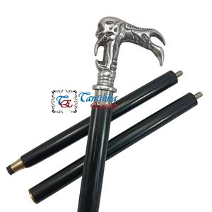 Canne de marche en bois noir réglable de haute qualité, moderne, faite à la main, avec poignée en aluminium nickelé, 600 g, 99 cm, pour les personnes âgées - Product Image 1