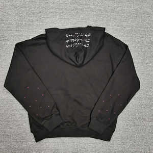 เสื้อฮู้ดดี้โอเวอร์ไซส์ทรงปกติ ผ้าฝ้ายฟลีซคุณภาพสูง 100% พิมพ์ลายสกรีนโลโก้ประดับคริสตัล สำหรับฤดูหนาว - Product Image 2