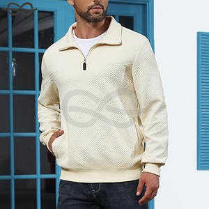 Suéter de hombre cuarto de cremallera a rayas pulóver Otoño Invierno primavera bloque de color Polo sudaderas Casual comodidad elegante - Product Image 2