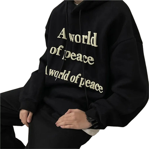 2024 personnalisé graphique hommes surdimensionné sweat à capuche lourd polaire 3D mousse pour bouffée impression solide à manches longues fermeture éclair hiver - Product Image 6