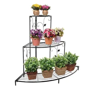 Top vente 3 niveaux plante support Floral coin étagère Pot de fleur en métal avec métal de qualité supérieure à vendre par les exportateurs indiens