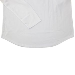 Camiseta de manga larga con ajuste muscular para hombre de verano, camiseta inferior con dobladillo curvo, camisetas lisas de color blanco en blanco 2024 - Product Image 2