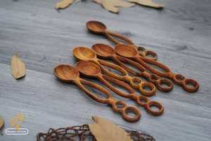 Ensemble de cuillères de service en bois antiques personnalisées argenterie de table élégante couverts de qualité supérieure couverts pour mariage et repas à la maison - Product Image 5