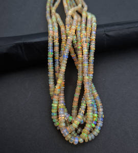 Ópalo de fuego etíope de calidad AA, 4-6mm, Rondell, liso, 16 pulgadas, 47 CT, Blanco Natural, 20mm, corte facetado, fabricación de joyas sueltas, piedras preciosas - Product Image 5