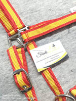 Cabestro de caballo de nailon ajustable de alta calidad con logotipo personalizable de plomo de 2 metros colores rojo/amarillo precio al por mayor uso ecuestre