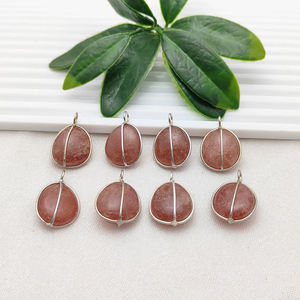 Colgante de Cuarzo Rosa Natural, Envoltura de Alambre de Plata de Ley 925, Amuleto, Joyería Sostenible, Proveedores Mayoristas de Joyería de Cuarzo Rosa - Product Image 4