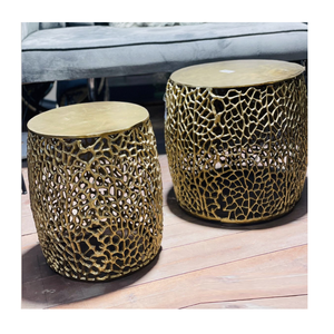 Table basse ronde en aluminium taille personnalisée moderne portable faite à la main de luxe acceptée pour les meubles de maison de salon - Product Image 2