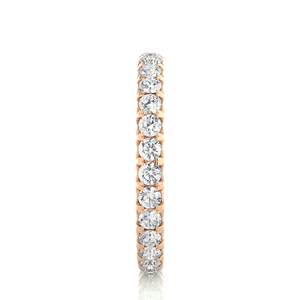 แหวนแต่งงานโรสโกลด์ทรงกลม 1 กะรัต ประดับเพชรโมอิสซาไนต์แบบ V-Prong - Product Image 5