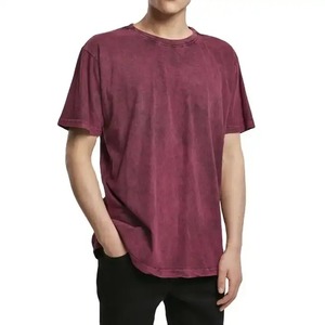 T-shirt surdimensionné délavé à l'acide pour hommes haute qualité polyester/coton goutte épaule Streetwear prix de gros - Product Image 1