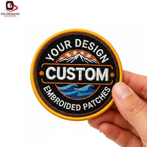 High Quality Embroidered <b>Sew</b>-<b>On</b> Custom Garment <b>Patches</b> with Canvas Fabric 3D Stitching Custom Colors - Product Image 4