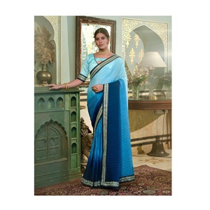 Georgette-Sarees de poliéster y seda para mujer, ropa para el hogar, precio asequible, fabricación de la India - Product Image 1