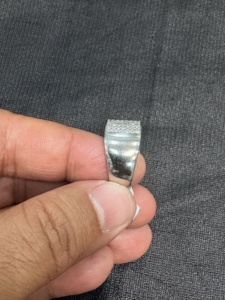 แหวนเงินแท้ 925 ประดับเพชร CZ แบบเต็มวง ดีไซน์ฮิปฮอป สำหรับผู้ชาย |   เครื่องประดับของขวัญแต่งงาน |   SR0601 - Product Image 4