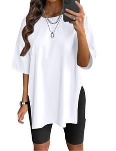 Camiseta de algodón de gran tamaño OEM para mujer, diseño gráfico impreso Digital de ajuste Regular personalizado, respetuoso con el medio ambiente, transpirable, de secado rápido para - Product Image 1