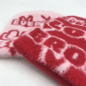 Vente en gros Bonnet en tricot jacquard unisexe avec logo personnalisé sans manchette fabriqué en mohair-pour votre style unisexe - Product Image 2