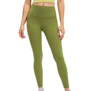 Cintura alta Entrenamiento Levantamiento de glúteos Gimnasio sin costuras Yoga Leggings XL Color sólido Spandex Ligero Cintura alta Yoga Leggings - Product Image 3