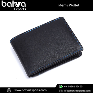Elegant Bi-Fold Men's Luxury Style Goat Nappa Leather <strong>Wallet</strong> Custom Made RFID Feature Short Slim Design Cotton <strong>Lining</strong> Logo - Product Image 3