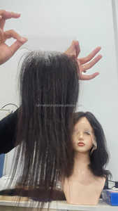 Cierre para encaje Color natural Encaje marrón claro Longitud larga Pelucas de cabello humano hechas a mano Buen final Cutícula Alineada Grado Remy Cabello - Product Image 2