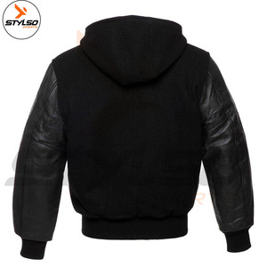 Veste de baseball réversible imperméable pour homme, style universitaire, avec logo personnalisé, patch, et lettrage, 100% coton, vente en gros - Product Image 3