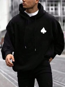 เสื้อสเวตเตอร์แบบสวมหัวเสื้อมีฮู้ดฮิปฮอปแนวสตรีทเสื้อขนแกะผ้าฝ้าย100% โอเวอร์ไซส์ - Product Image 3