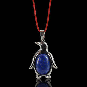 จี้รูปเพนกวินลาพิส ลาซูลีธรรมชาติ-เครื่องประดับคริสตัล - Product Image 4