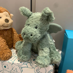 Lindo Peluche de Dragón Verde Ondulado, Súper Suave, con Relleno de Algodón PP, Regalo de Cumpleaños Perfecto para Niños, Unisex, Todas las Edades - Product Image 1