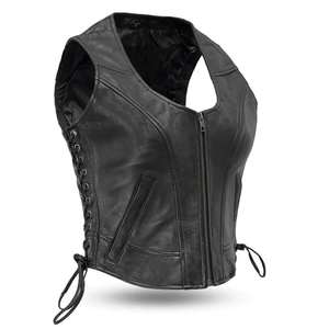 Gilet de moto d'hiver pour homme en cuir de vachette véritable, sans manches, respirant, séchage rapide, avec fermeture boutonnée, vêtement d'extérieur - Product Image 3