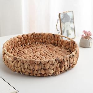 Natural <b>water</b> hyacinth basket trays home <b>storage</b> and organization straw tray <b>container</b> OEM ODM acceptable - Product Image 5