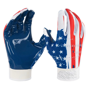 Low Price Receiver Gloves Breathable Best With High Quality Grip Silicone Palm Adjustable Wrist Football Men's Receiver Gloves - Product Image 6