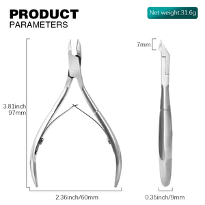 Venta al por mayor de pinzas curvas de acero inoxidable para cutículas con apertura de mandíbula ancha para el cuidado de las uñas de los dedos de las manos y los pies-Herramientas profesionales para uñas - Product Image 6