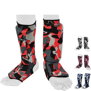 MMA Elastic Cloth Shin Guard Instep Padded Guards for Taekwondo Martial Arts & Boxing Protective Foot Gear Sparring Protector - Product Image 2