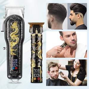 Tondeuse à cheveux professionnelle sans fil pour barbier, kit de tondeuse à lame en T, écran LED, lames en acier inoxydable, IPX7, USB, pour hommes - Product Image 1