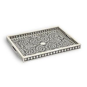 Plateau de service en incrustation d'os de forme carrée Décoration multicolore pour la maison et l'hôtel pour les occasions de Noël - Product Image 4