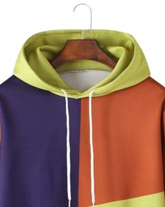 Trendy Yellow <b>Navy</b> White Colourblock <b>Hoodie</b> With Kangaroo Pocket Soft Fleece Casual Unisex Pullover Sweatshirt For Winter Wear - Product Image 4