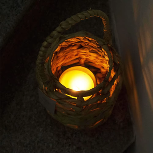 โคมไฟเทียนผักตบชวาที่มีด้ามจับ, โคมไฟงานฝีมือ, ของตกแต่งบ้าน, ของตกแต่งบ้านที่เป็นมิตรกับสิ่งแวดล้อม, ขายส่ง - Product Image 3